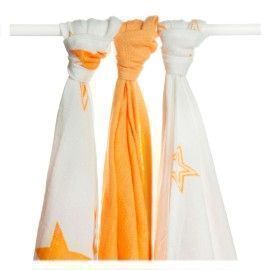 Muselina Bambú Star Orange 70x70 3und