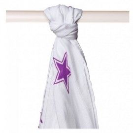 Muselina Bambú Stars Lilac 90x100