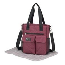 BOLSO CARRY+CAMBIADOR DENIM BURDEOS DE PIRULOS
