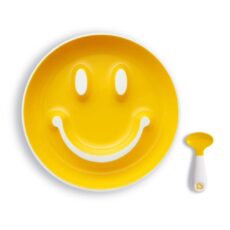 Plato con Ventosa y Cuchara Smile Amarillo
