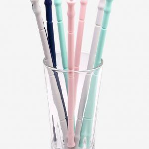 Pajitas de Silicona - Pack de 4 unidades: Rosa, Azul Claro, Navy y Gris