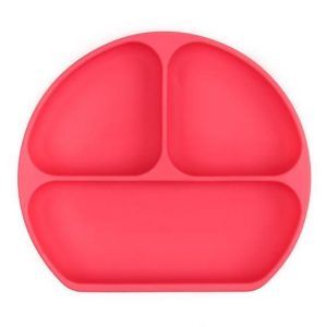 Plato de Silicona con Agarre Rojo Bumkins