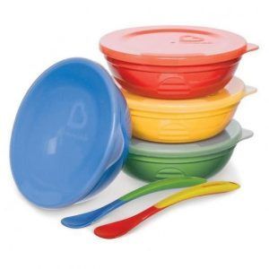 Pack cuencos con tapas y cucharas Love-a-Bowls Munchkin
