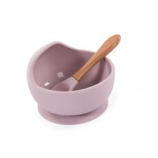 Bowl Silicona Ventosa con Cuchara Rosa BOJUNGLE