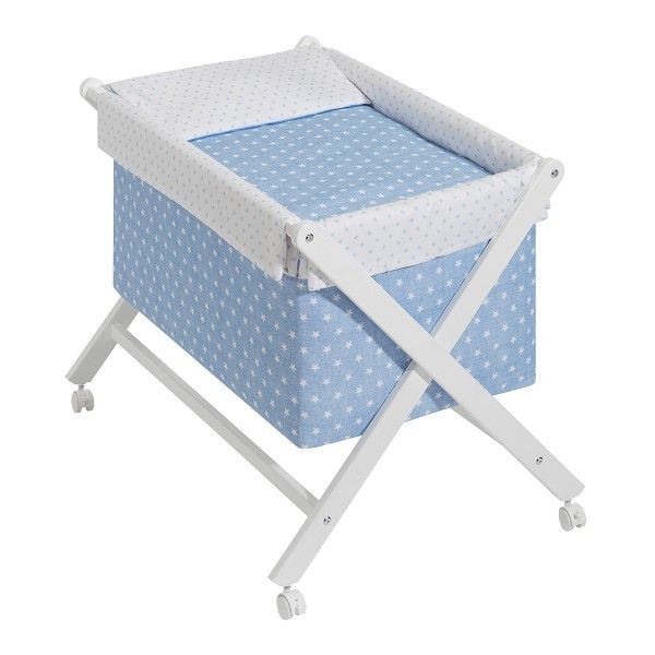 Minicuna tijera Star Azul LittleCocoBaby