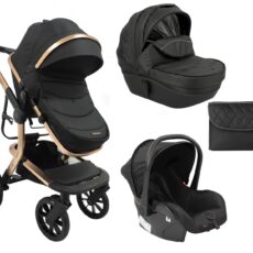 Carrito de bebé 3en1 con capazo rígido Irene Negro 2023