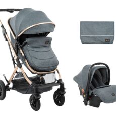 Carrito de bebé 3en1 asiento transf. Kaia Gris Oscuro