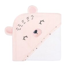 Toalla con capucha 90/90 cm Bear with me Rosa