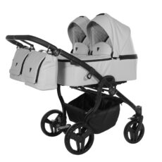 Cochecito gemelar JUNAMA 78cm V3 01 Eco Cuero Gris