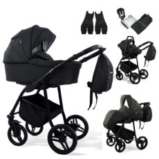 Cochecito de bebé Vita Negro LittleCocoBaby