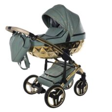 Cochecito para bebé 3en1 JUNAMA Heart 03 Verde & Oro