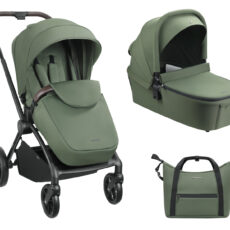 Carrito de bebé 2en1 con capazo Kara Verde Militar 2025