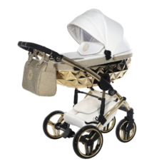 Cochecito para bebé JUNAMA Hand Craft Glitter 02 Blanco & Oro