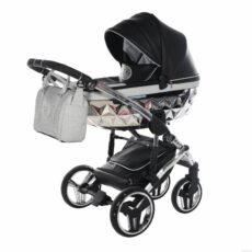 Cochecito para bebé JUNAMA Hand Craft Glitter 03 Negro & Plata