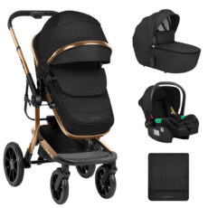 Carrito de bebé 3en1 con capazo de plastico Irene Negro 2024